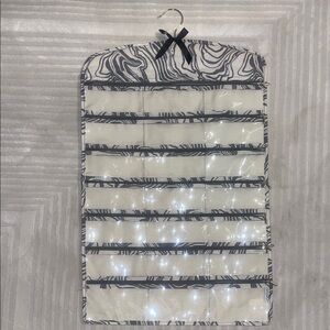 Double sided Hanging Jewelry Organizer - Abstract Zebra Print